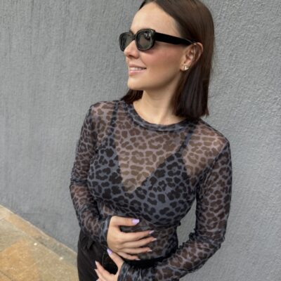 MESH ANIMAL PRINT GRIS